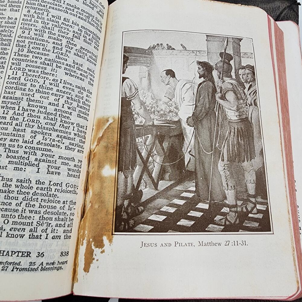 Antique Holy Bible Nelson Self Pronouncing Black Leather 1900s AS IS Need Repair - Picture 16 of 16